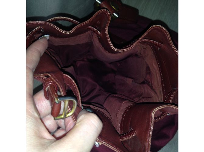 Borsa Cartier in pelle rosso scuro Bordò - vista 4