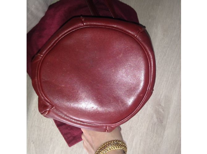 Borsa Cartier in pelle rosso scuro Bordò - vista 5