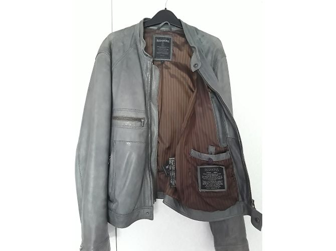 Redskins Lederjacke für Herren Grau XL - Ansicht 5