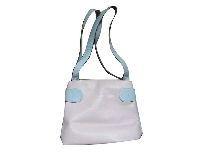 Borsa a fisarmonica in pelle inconnue Rosa e Blu Pastello - vista 2