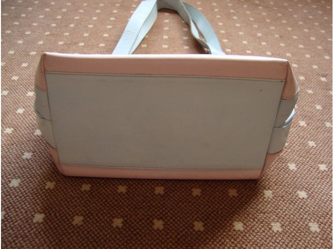 Borsa a fisarmonica in pelle inconnue Rosa e Blu Pastello - vista 4
