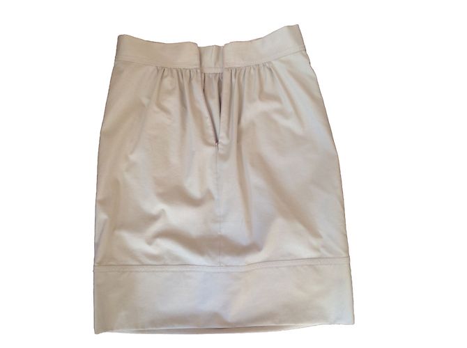 Falda Tara Jarmon beige de algodón con volantes - vista 2