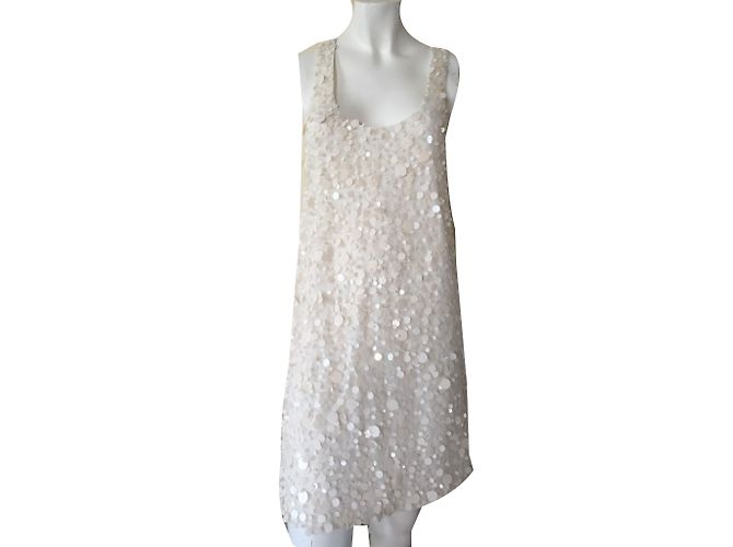 Autre Marque Kleid aus Viskose Weiß Creme Größe M Roh - Ansicht 2