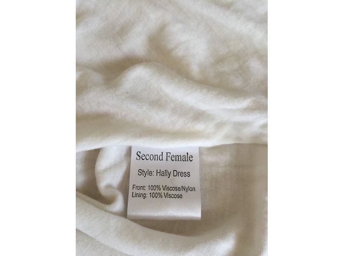 Autre Marque Kleid aus Viskose Weiß Creme Größe M Roh - Ansicht 4