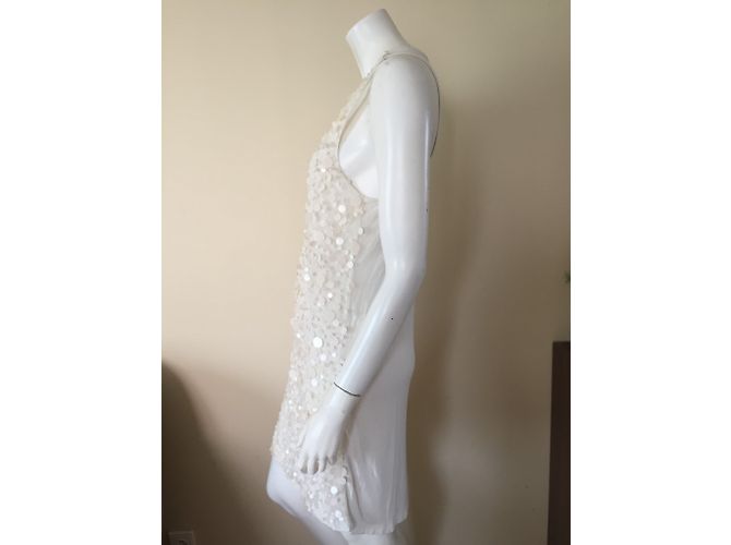 Autre Marque Kleid aus Viskose Weiß Creme Größe M Roh - Ansicht 5