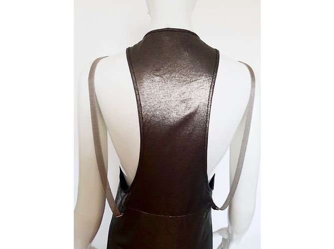 Top Pinko Plateado de Viscosa con Cadenas Metálicas S Plata - vista 5