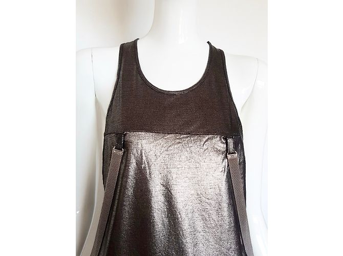 Top Pinko Plateado de Viscosa con Cadenas Metálicas S Plata - vista 7