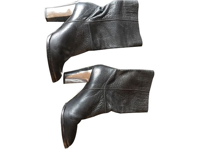Jimmy Choo Graves Lederstiefel Schwarz Mid Calf - Ansicht 2