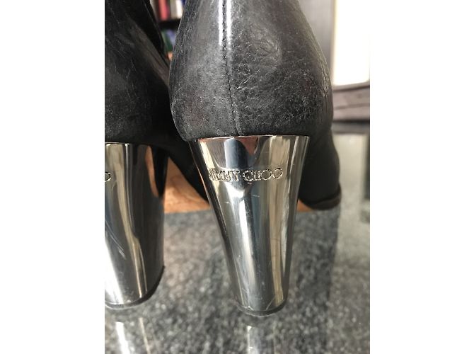 Jimmy Choo Graves Lederstiefel Schwarz Mid Calf - Ansicht 3