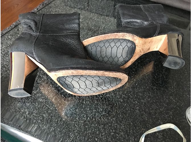 Jimmy Choo Graves Lederstiefel Schwarz Mid Calf - Ansicht 4