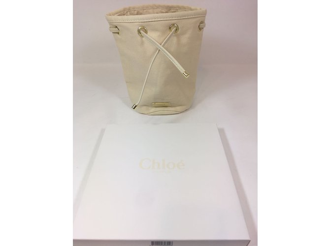 Pochette Chloé Beige in Cotone - vista 4