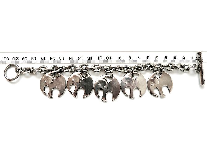 Autre Marque Bracciale AGATHA in metallo argentato rodiato con elefanti Argento - vista 3