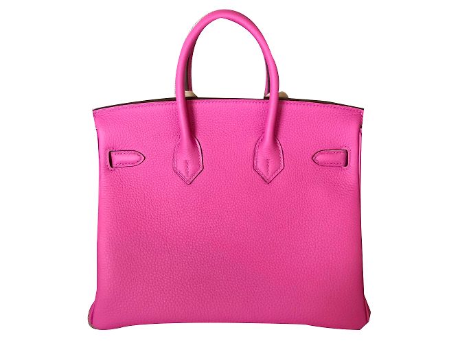 Hermès HERMES BIRKIN 25CM Magnolia Togo in pelle con hardware palladio Rosa - vista 2