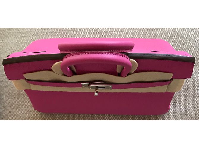 Hermès HERMES BIRKIN 25CM Magnolia Togo in pelle con hardware palladio Rosa - vista 6
