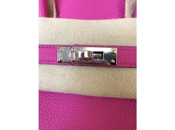 Hermès HERMES BIRKIN 25CM Magnolia Togo in pelle con hardware palladio Rosa - vista 7