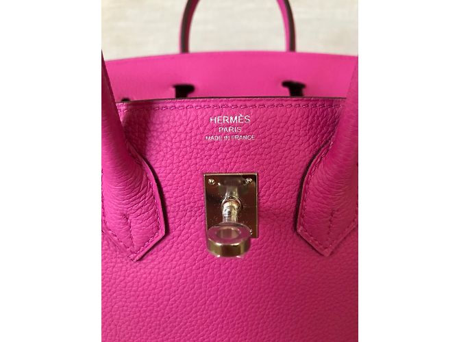 Hermès HERMES BIRKIN 25CM Magnolia Togo in pelle con hardware palladio Rosa - vista 8