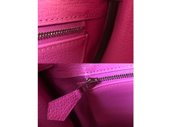 Hermès HERMES BIRKIN 25CM Magnolia Togo in pelle con hardware palladio Rosa - vista 9