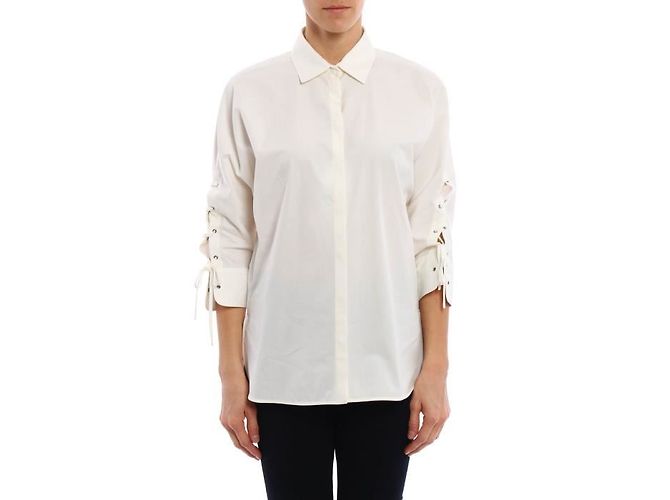 Camisa Max Mara Flanger de popelina de algodón beige - vista 2