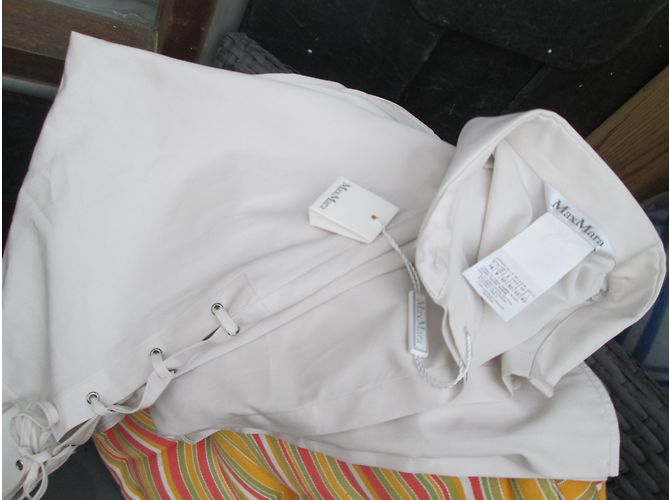Camisa Max Mara Flanger de popelina de algodón beige - vista 7