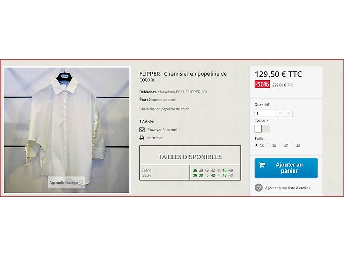 Camisa Max Mara Flanger de popelina de algodón beige - vista 9