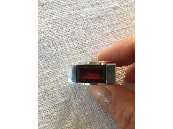 Autre Marque Rachik Silberring dunkelrot Bordeaux - Ansicht 3