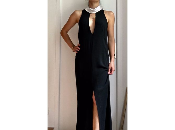 Yves Saint Laurent Schwarzes langes Abendkleid aus Viskose - Ansicht 6