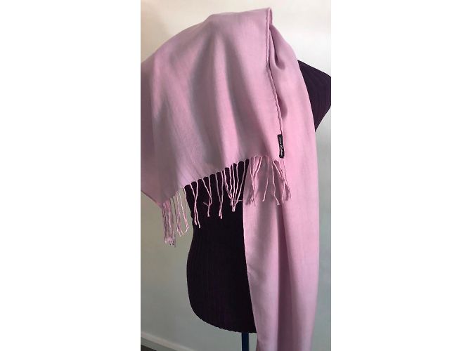 Autre Marque Große Parma Kaschmir Stola Rosa Pink - Ansicht 5