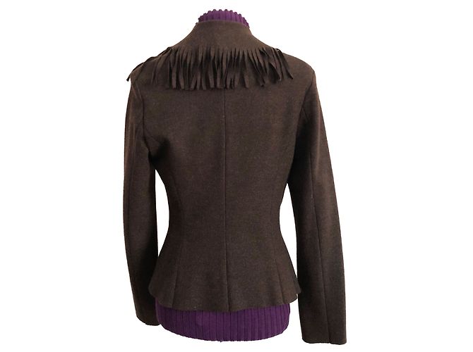 Irié Wool Jersey Jacket Dark Brown - view 2