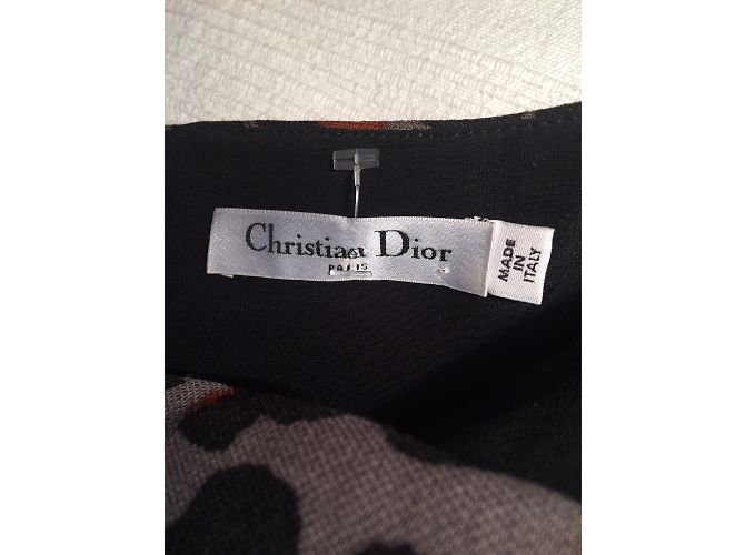 Abito Christian Dior in lana con motivo pantera grigio - vista 5