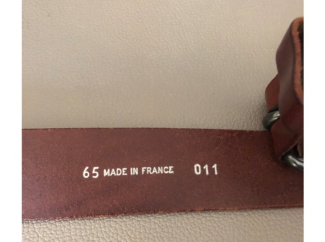 Autre Marque Ledergürtel in Dunkelrot Bordeaux - Ansicht 5