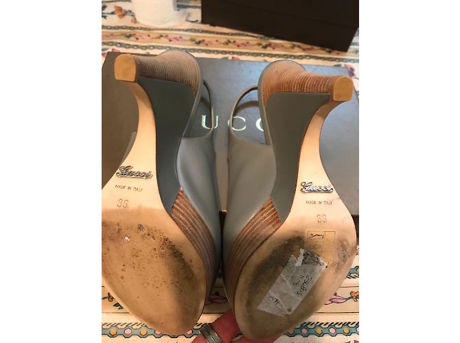 Sandali Gucci in pelle grigi Grigio - vista 4