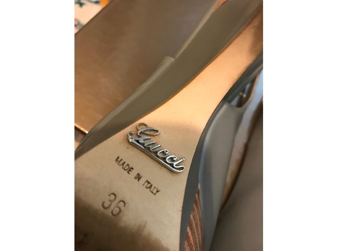 Sandali Gucci in pelle grigi Grigio - vista 5