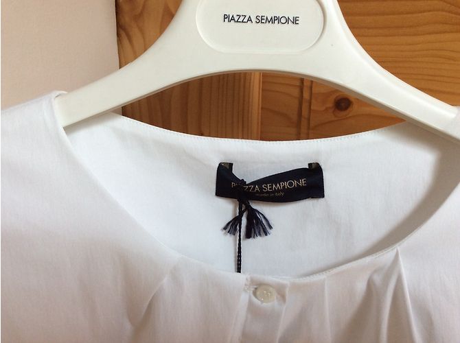 Camicia Piazza Sempione in popeline di cotone bianca Bianco - vista 3