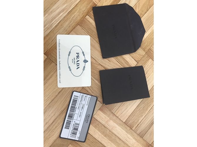 Prada Handbag Grey Leather and Cloth - view 11