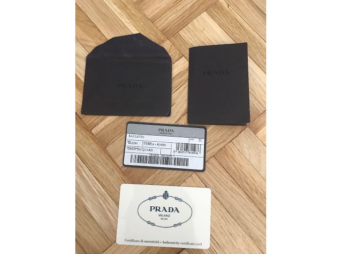 Prada Handbag Grey Leather and Cloth - view 12