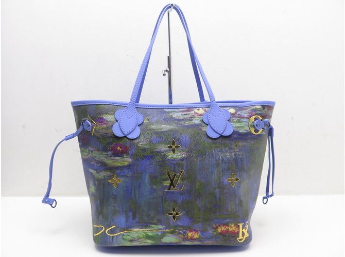 Neverfull Louis Vuitton Mai completo Masters Monet Rosa Blu D'oro Giallo - vista 12