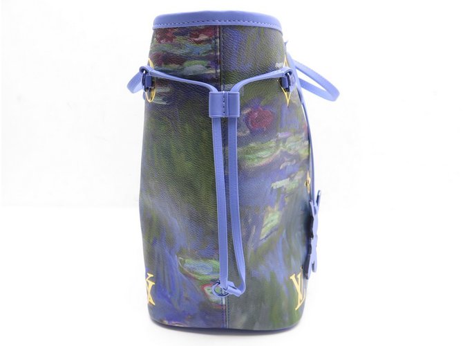 Neverfull Louis Vuitton Mai completo Masters Monet Rosa Blu D'oro Giallo - vista 3