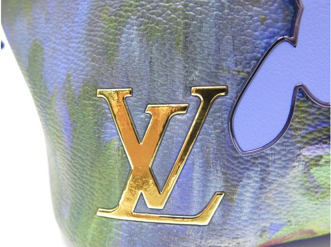 Neverfull Louis Vuitton Mai completo Masters Monet Rosa Blu D'oro Giallo - vista 7