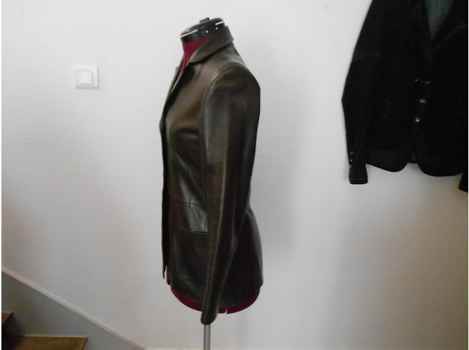 Regina Rubens Lederjacke braun Dunkelbraun - Ansicht 4