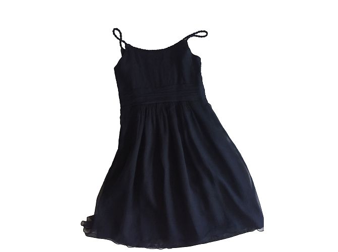 Abito da cocktail in seta blu navy CAROLL - vista 2
