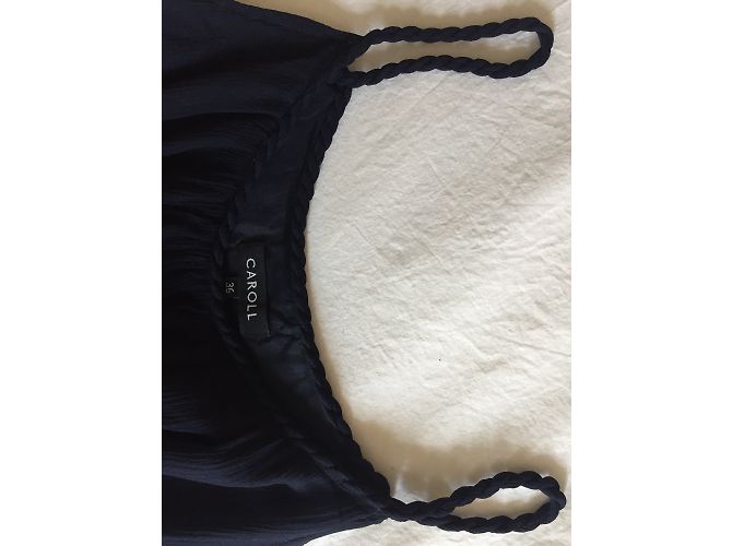 Abito da cocktail in seta blu navy CAROLL - vista 3