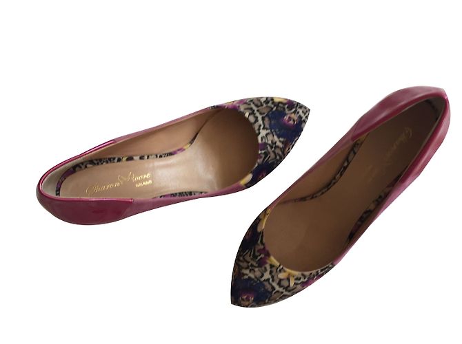 Autre Marque Rosa Pumps mit Panther Print Stöckelschuhe 8 cm Pink - Ansicht 2