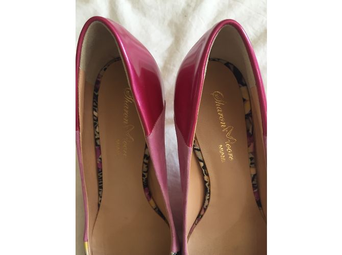 Autre Marque Rosa Pumps mit Panther Print Stöckelschuhe 8 cm Pink - Ansicht 3