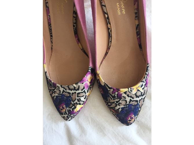 Autre Marque Rosa Pumps mit Panther Print Stöckelschuhe 8 cm Pink - Ansicht 4