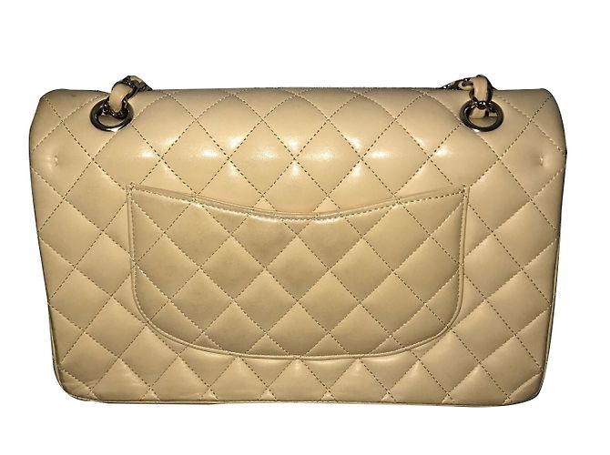 Borsa Chanel Timeless in pelle di agnello beige - vista 2