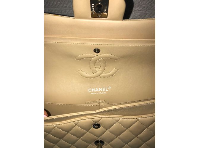 Borsa Chanel Timeless in pelle di agnello beige - vista 7