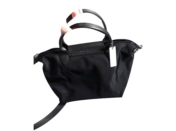 Borsa a mano Longchamp Pliage in pelle e materiale sintetico nera Nero - vista 2