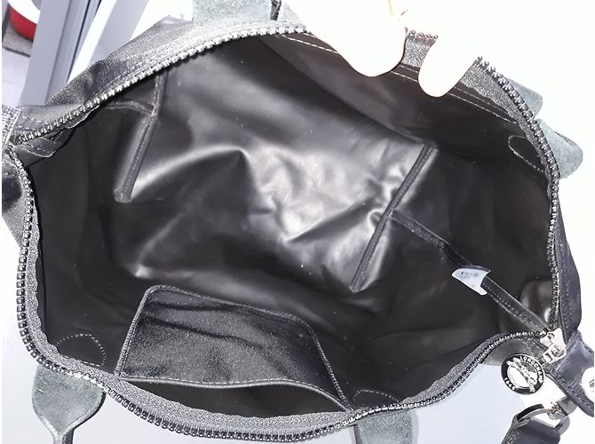 Borsa a mano Longchamp Pliage in pelle e materiale sintetico nera Nero - vista 3