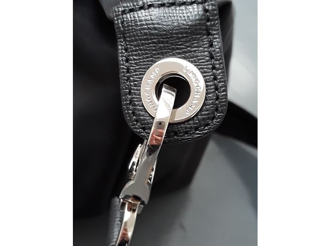 Borsa a mano Longchamp Pliage in pelle e materiale sintetico nera Nero - vista 4