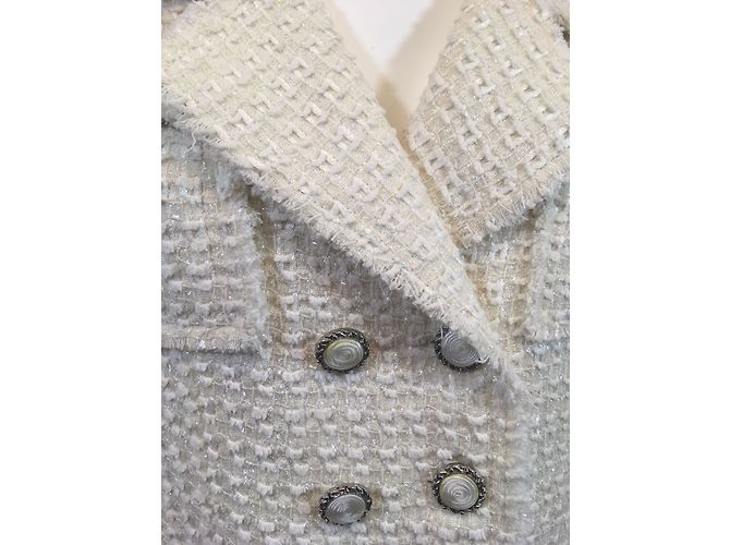 Abrigo Largo Renato Nucci Crema Lana Nylon Acrílico Crudo - vista 4